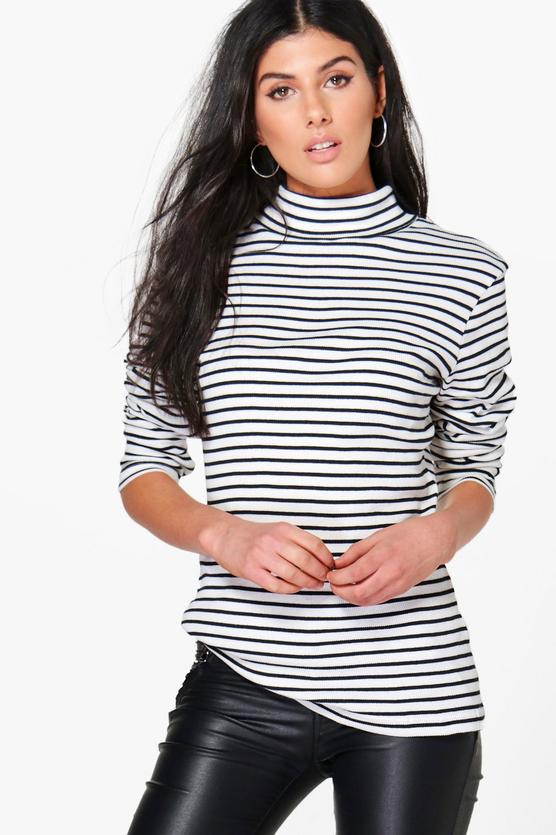 Ivy Stripe Roll Neck Top